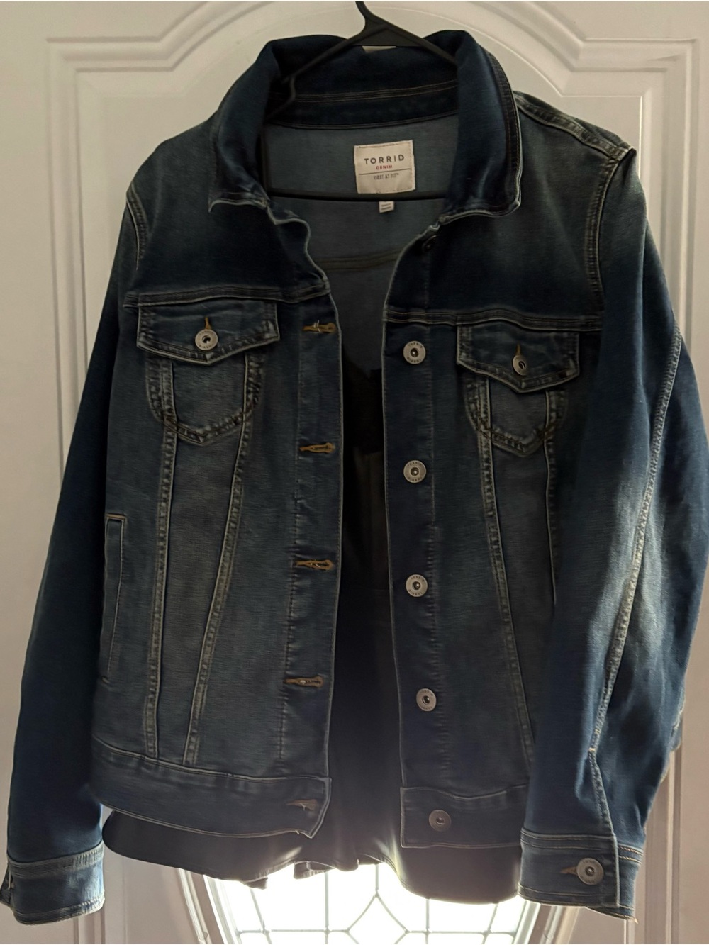 torrid Dark Wash Denim Jacket in Blue - Picture 8 of 9